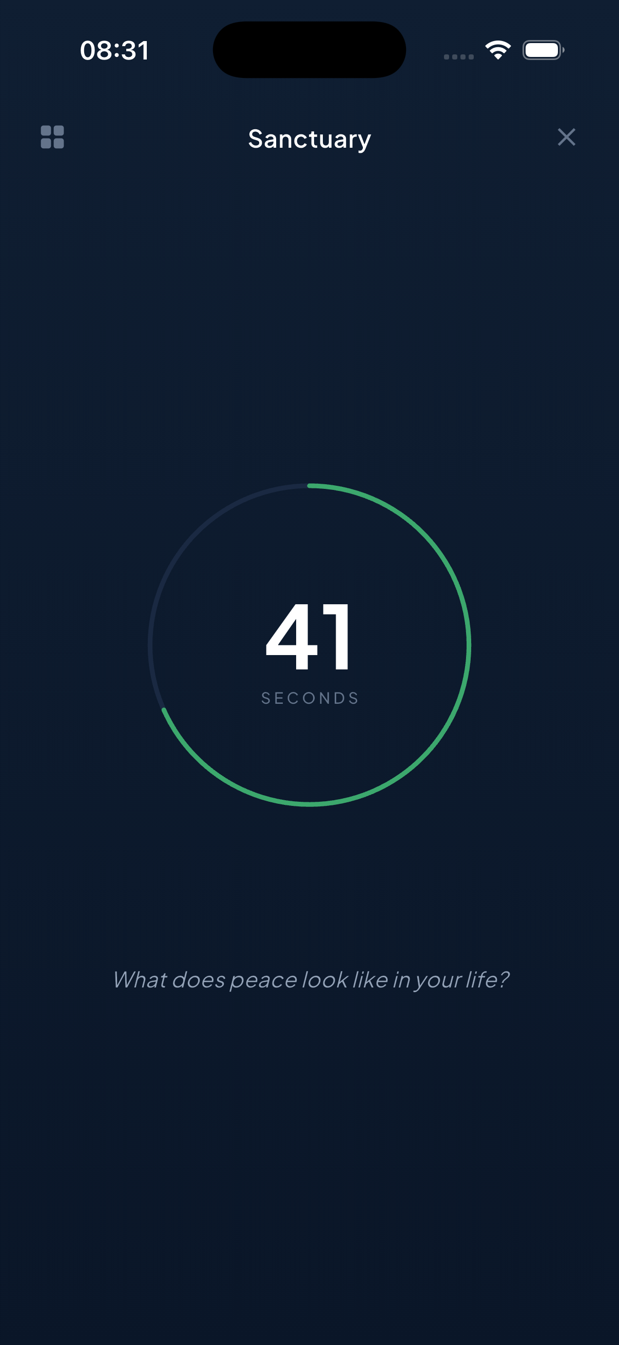 Sanctuary stillness timer